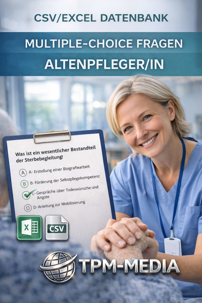 Bild 1 von Fragendatenbank - Altenpfleger (m/w/d) im Execl/CSV-Format