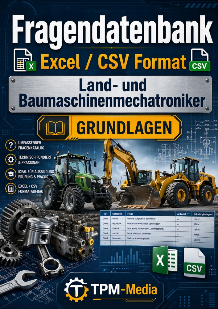 Bild 1 von Fragendatenbank - Land- und Baumaschinenmechatroniker - Grundlagen im Excel/CSV-Format