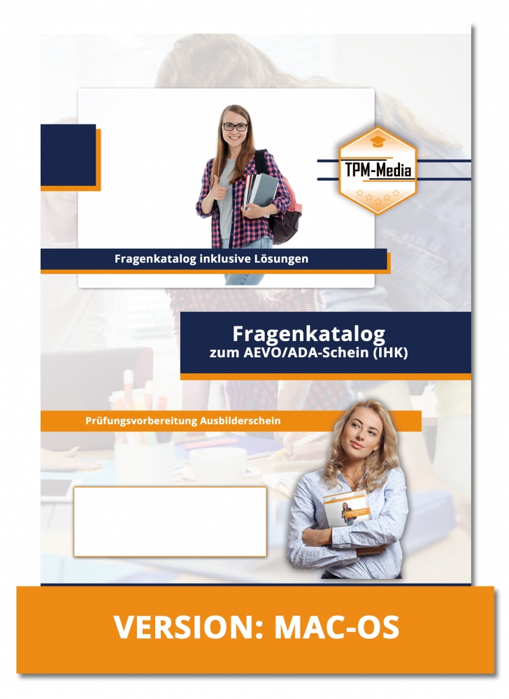 Bild 1 von Fragenkatalogtrainer AEVO/AdA-Schein nach §30 BBIG  / (Betriebssystem:) 978-3-96617-002-4-MAC