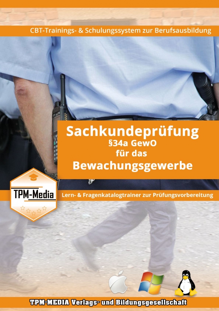 Bild 1 von Sachkundeprüfung §34a GewO Bewachungsgewerbe mit Fragenkatalog (IHK)